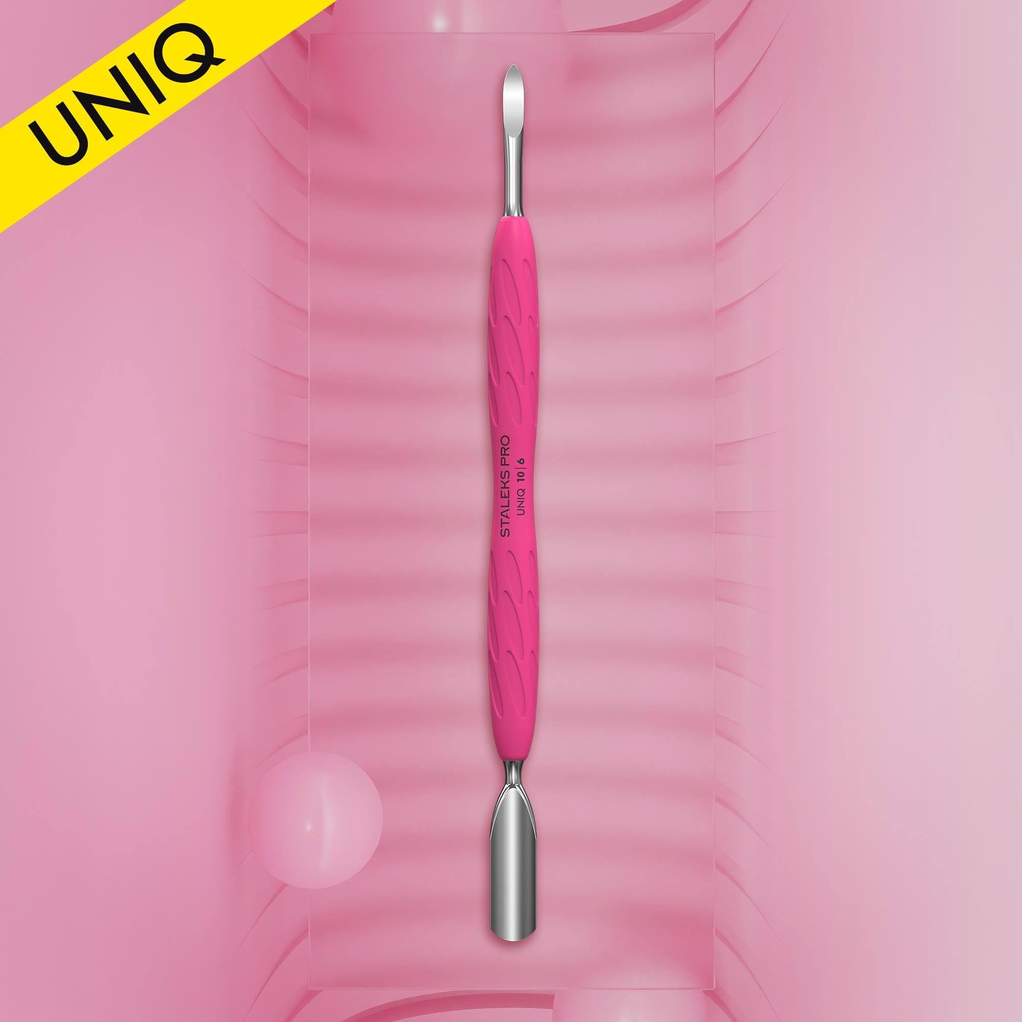 Staleks UNIQ 10 TYPE 6 Gummy Silikon Saplı Tırnak İtici (Geniş Yuvarlak Uç ve Kanca Uç Rascador)